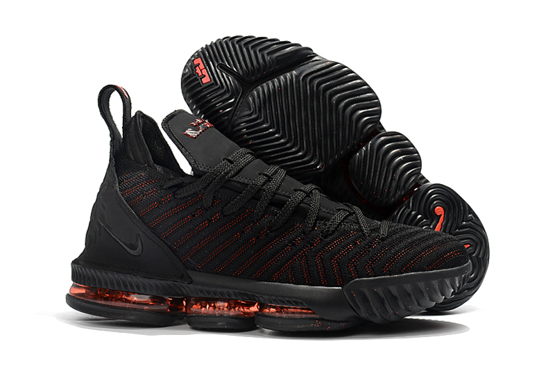 Women Nike Lebron 16 Black Red Shoes